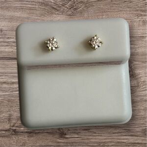 4mm 10k gold Sterling Silver Moissanite Earrings
